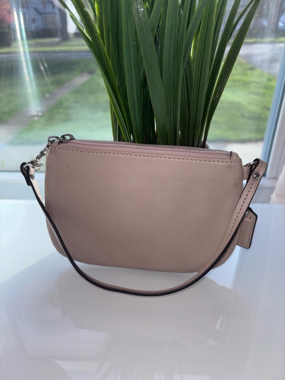 Coach Blush Pink Leather Wristlet | Small Zip Pouch